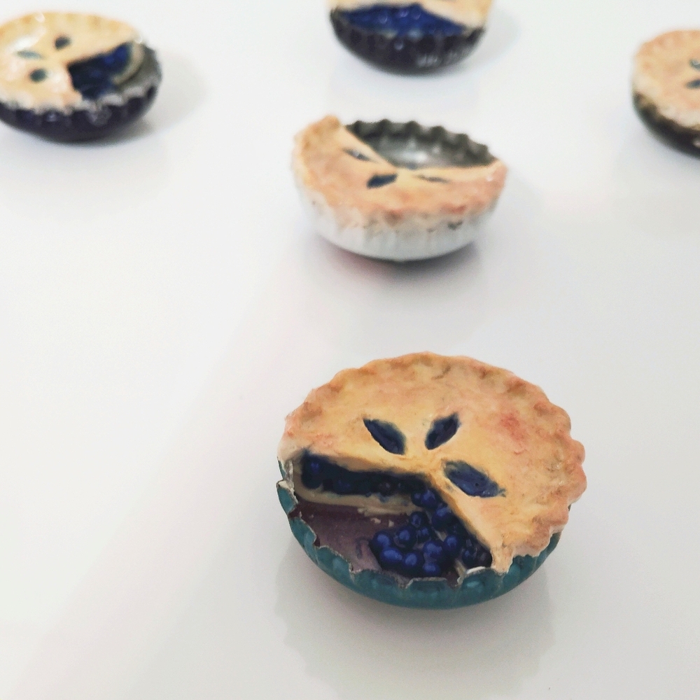 3/$15 Blueberry Pie Bottle Cap Magnet
